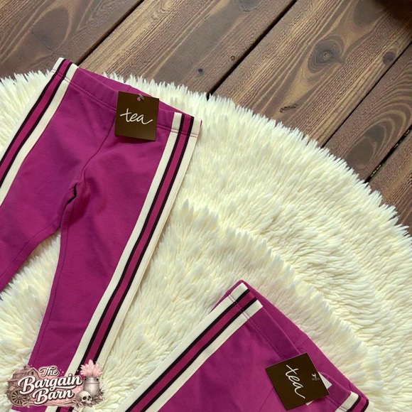 Tea Collection Baby Girl Leggings Set 6–9 Months Purple Stripe NWT (2 Pairs) - Picture 4 of 4